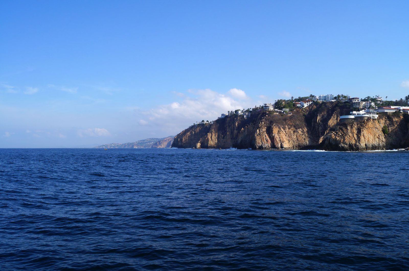 Cliff coastline on the way to the dive sites